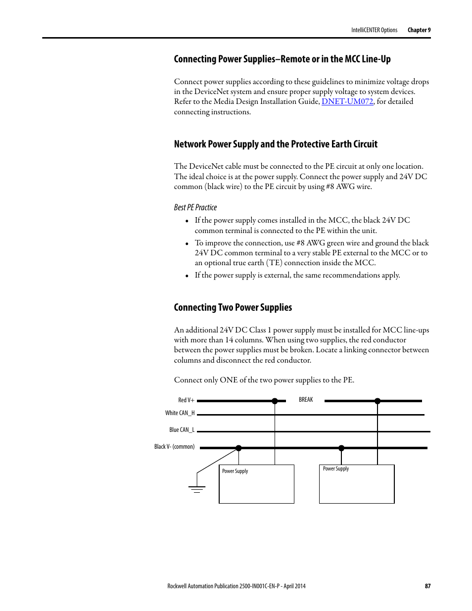 Connecting two power supplies | Rockwell Automation 2500 CENTERLINE Motor Control Centers Installation Manual User Manual | Page 87 / 100