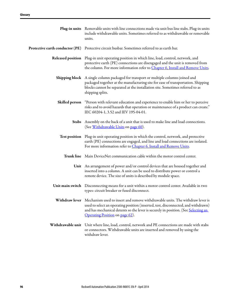 Rockwell Automation 2500 CENTERLINE Motor Control Centers Installation Manual User Manual | Page 96 / 100