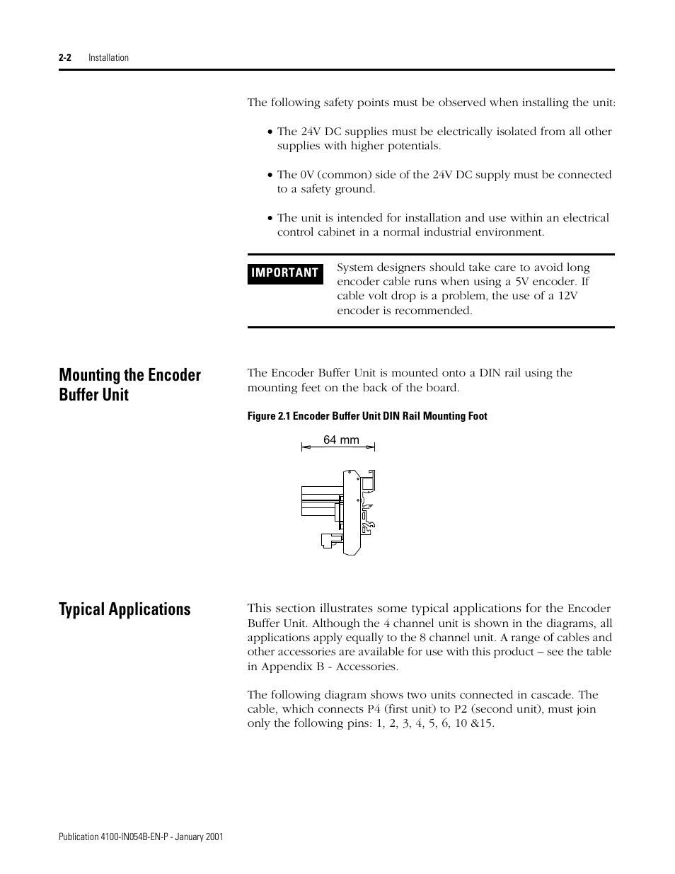 Mounting the encoder buffer unit, Typical applications | Rockwell Automation 4100-EF04_EF08 4 or 8 Way Encoder Buffer Unit Installation and Setup Manual User Manual | Page 18 / 32