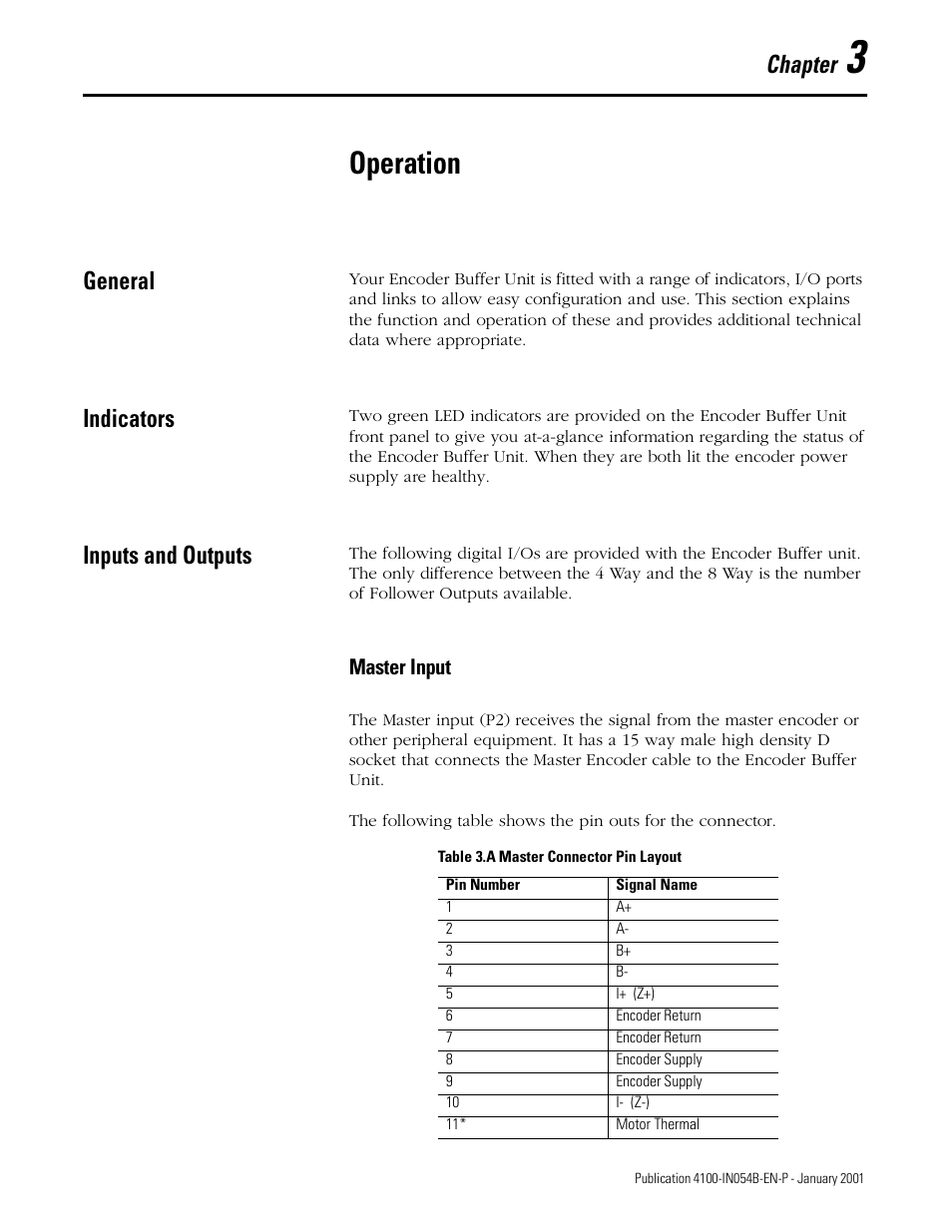 Operation, Chapter, General | Indicators, Inputs and outputs | Rockwell Automation 4100-EF04_EF08 4 or 8 Way Encoder Buffer Unit Installation and Setup Manual User Manual | Page 23 / 32