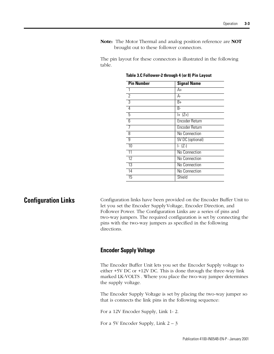 Configuration links, Encoder supply voltage | Rockwell Automation 4100-EF04_EF08 4 or 8 Way Encoder Buffer Unit Installation and Setup Manual User Manual | Page 25 / 32