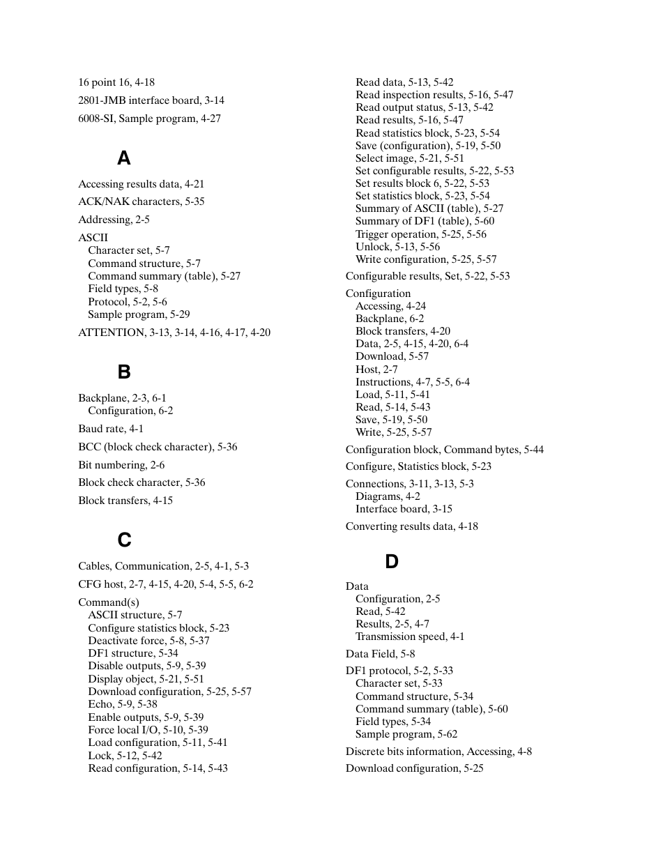 Index | Rockwell Automation 5370 Color CVIM Communications Manual User Manual | Page 219 / 222