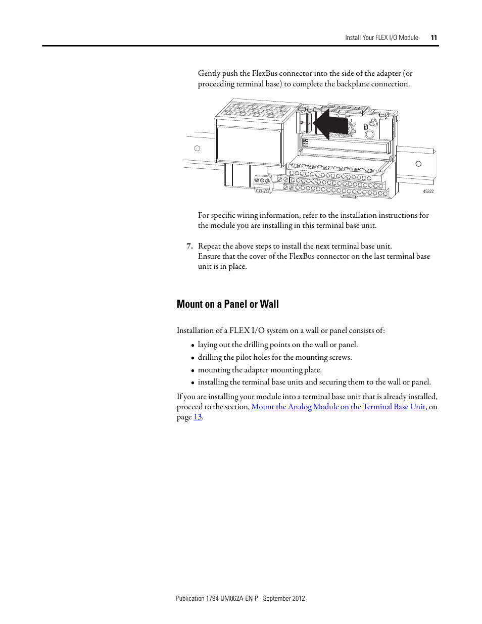 Mount on a panel or wall | Rockwell Automation 1794-XXXX FLEX I/O High-Density Analog Modules User Manual | Page 19 / 90