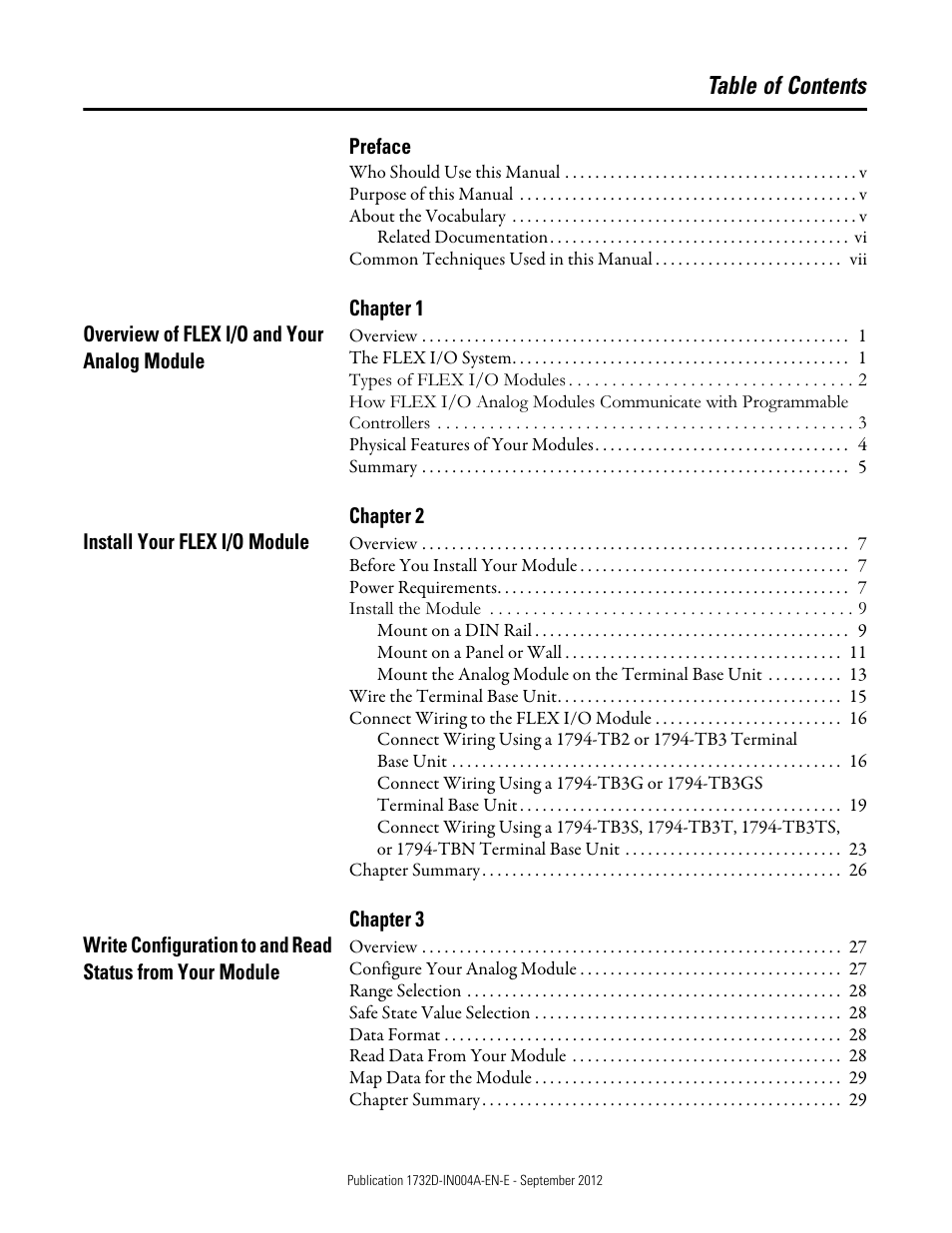 Rockwell Automation 1794-XXXX FLEX I/O High-Density Analog Modules User Manual | Page 3 / 90