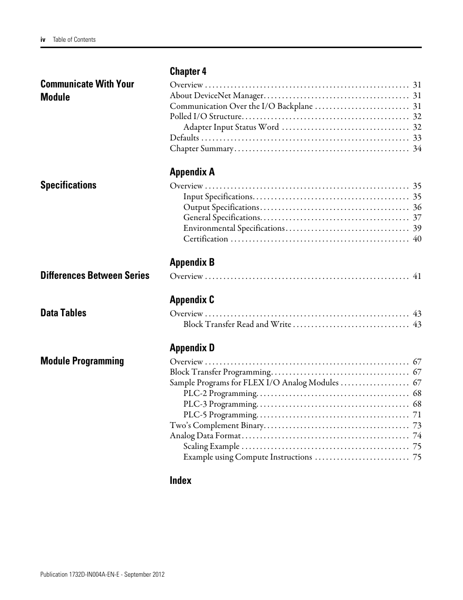 Rockwell Automation 1794-XXXX FLEX I/O High-Density Analog Modules User Manual | Page 4 / 90