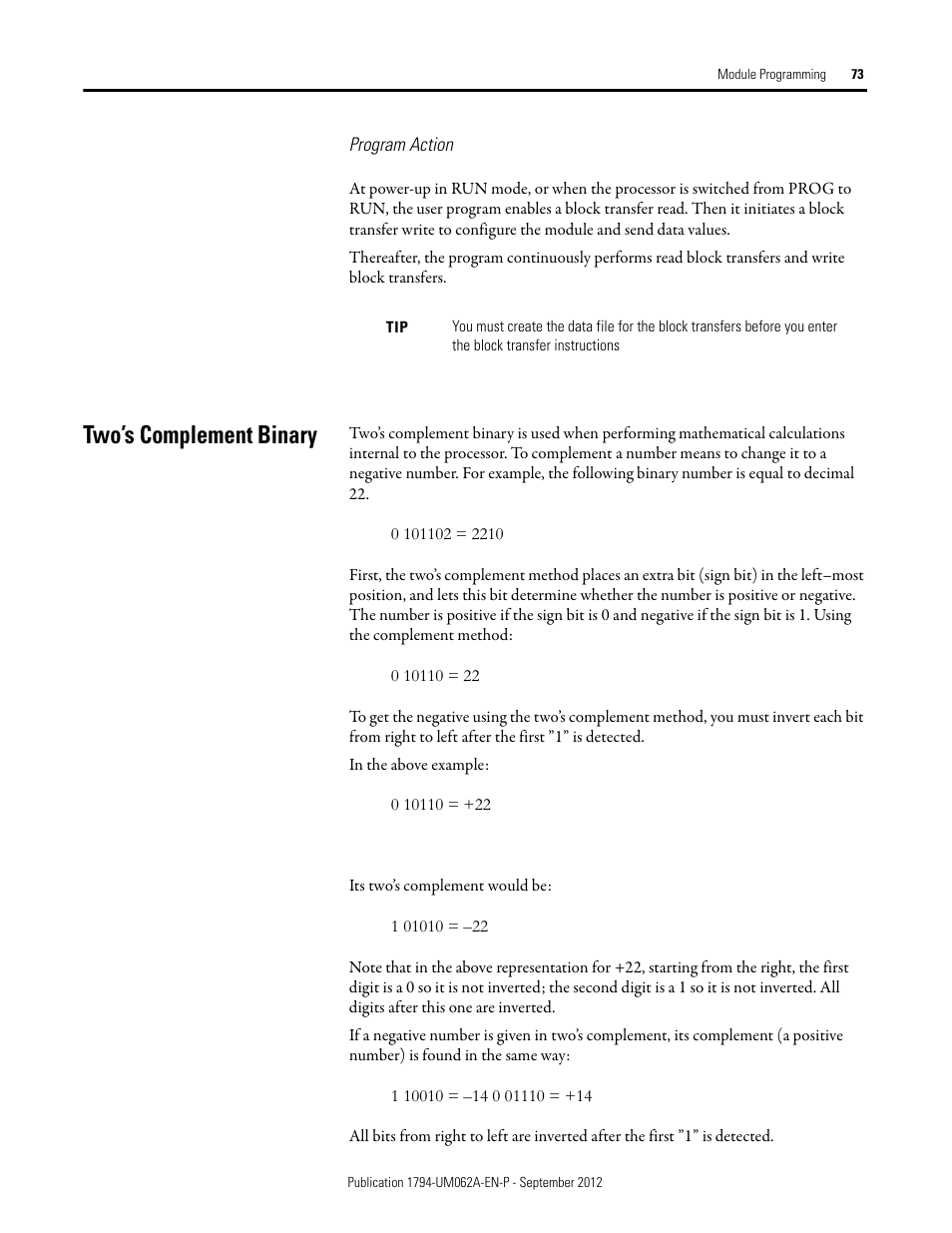 Two’s complement binary | Rockwell Automation 1794-XXXX FLEX I/O High-Density Analog Modules User Manual | Page 81 / 90