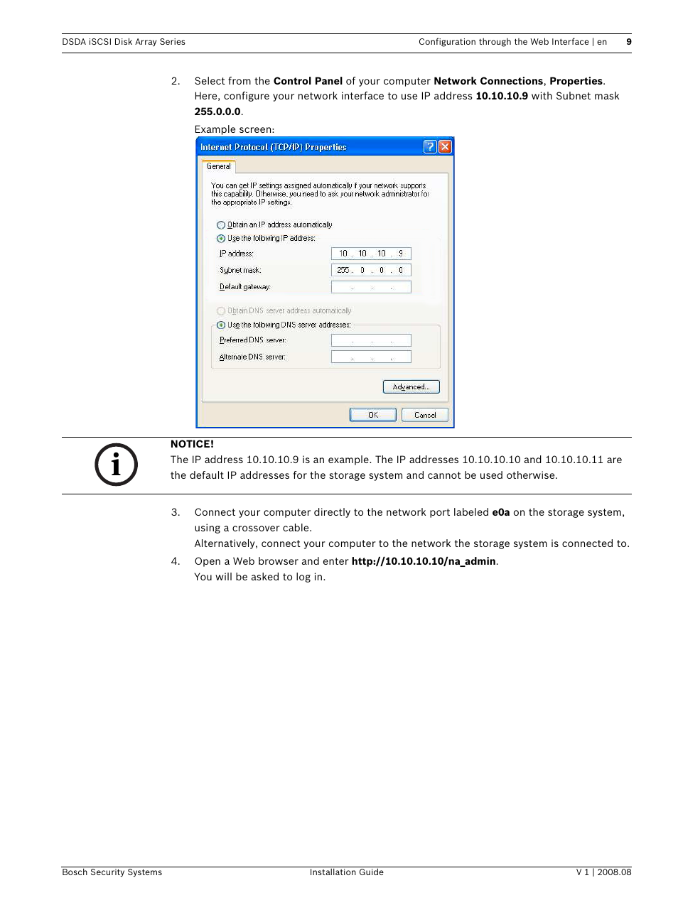 Bosch DSDA ISCSI DISK ARRAY SERIES DSA-S5B50 User Manual | Page 11 / 40