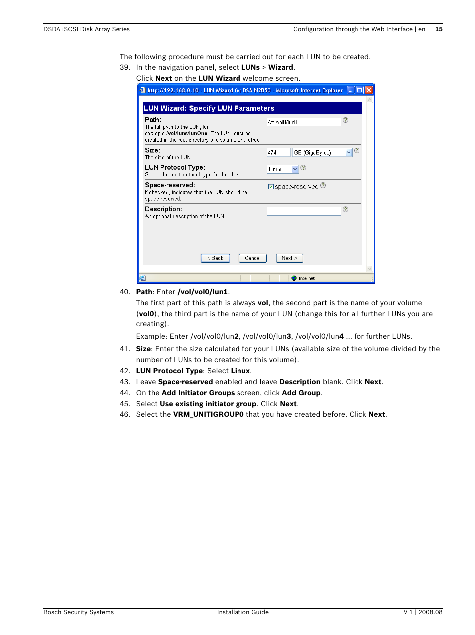 Bosch DSDA ISCSI DISK ARRAY SERIES DSA-S5B50 User Manual | Page 17 / 40