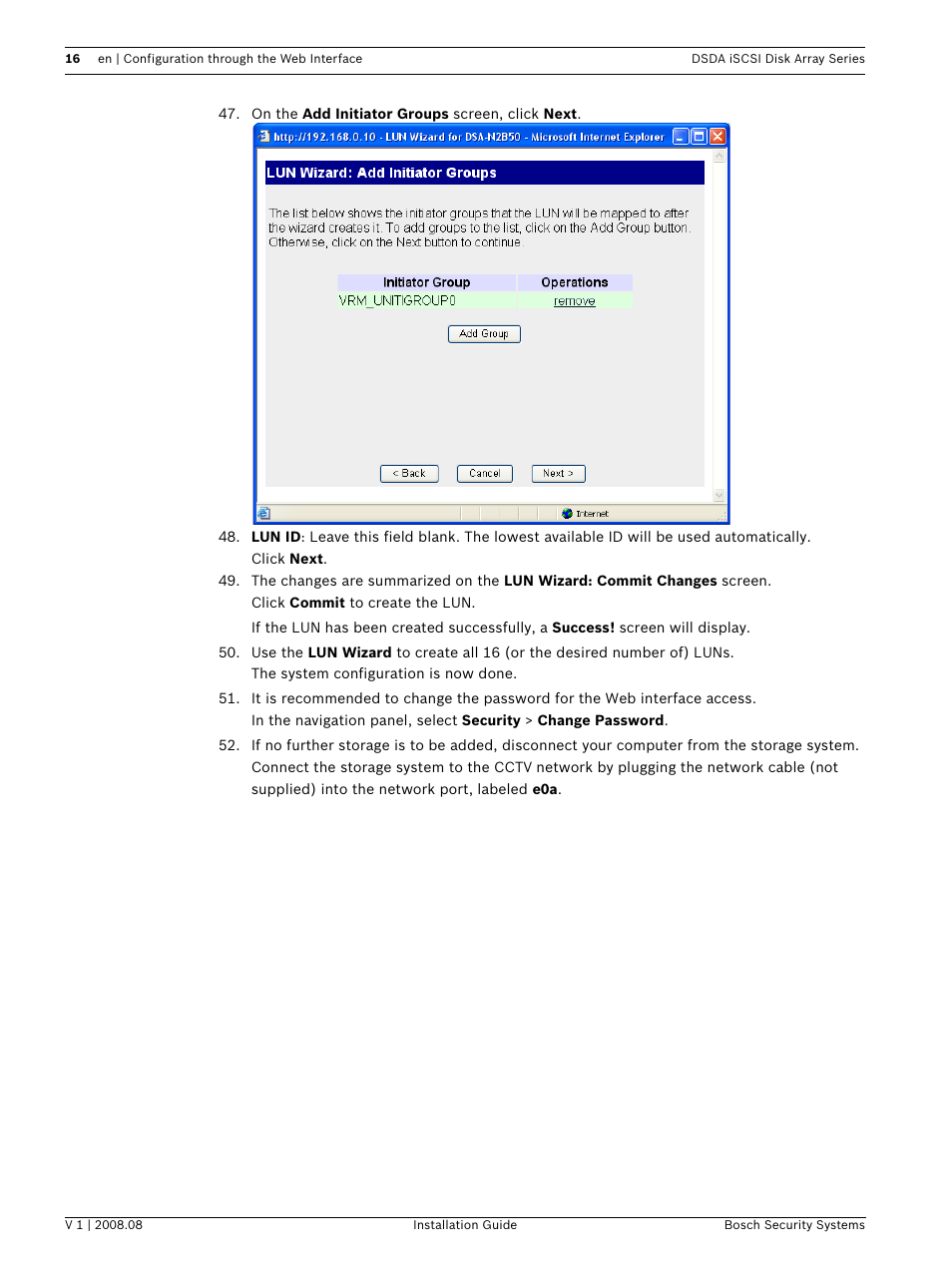 Bosch DSDA ISCSI DISK ARRAY SERIES DSA-S5B50 User Manual | Page 18 / 40