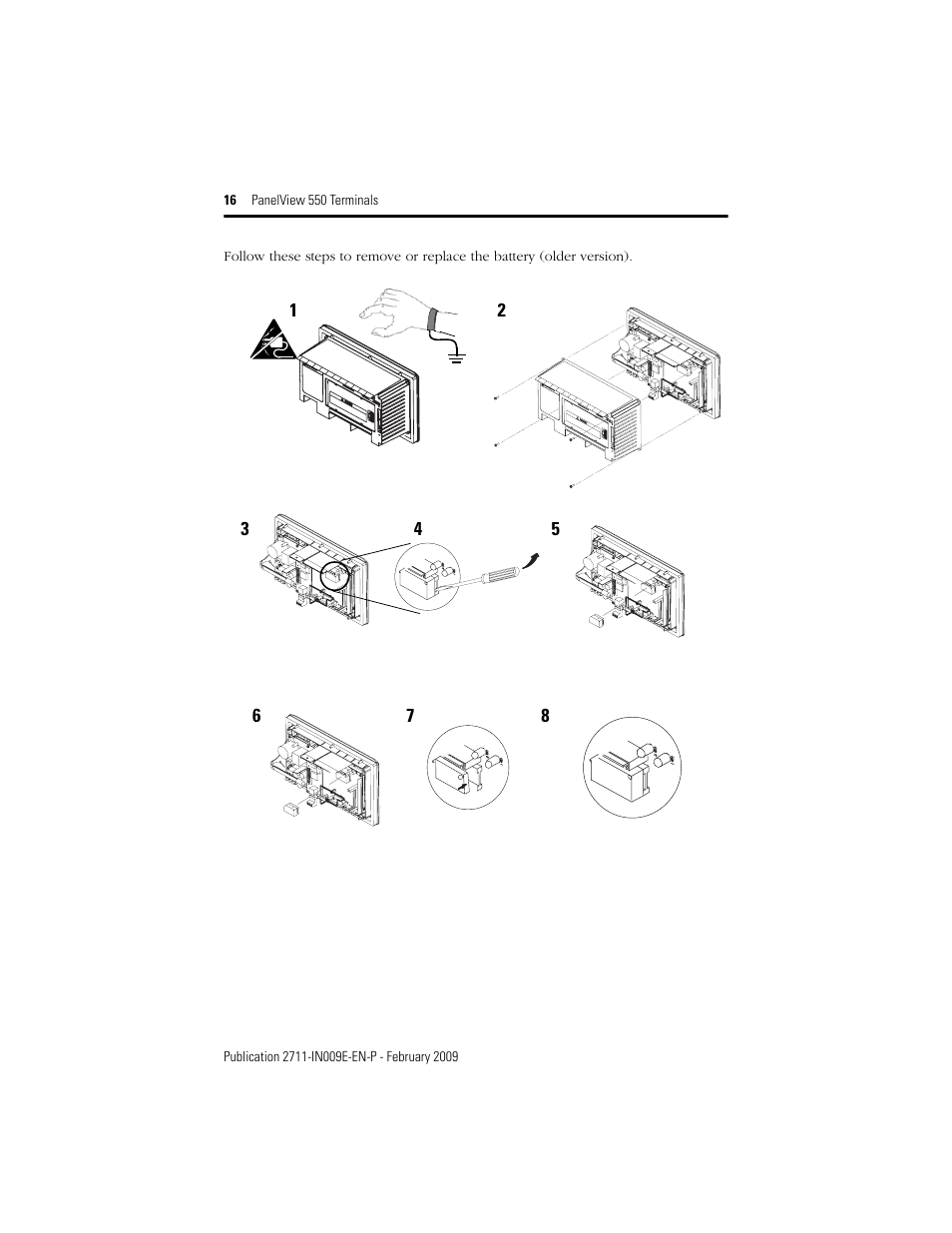 Rockwell Automation 2711-K5Axx_B5Axx PanelView 550 Terminals Installation Instructions User Manual | Page 16 / 20