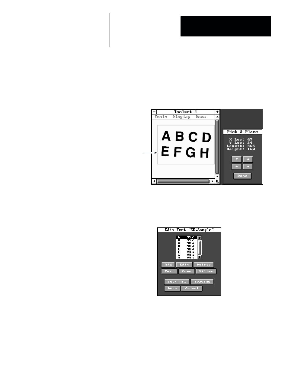 Testing fonts | Rockwell Automation 5370-OCR2 PAK User Manual | Page 50 / 95