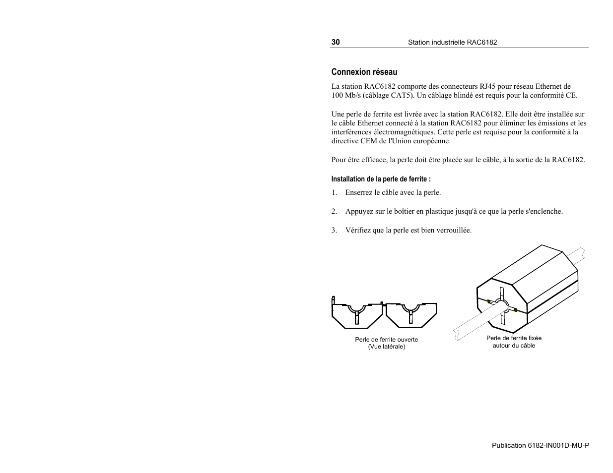 Connexion réseau | Rockwell Automation 6182 Industrial Computer Installation Instructions User Manual | Page 30 / 92