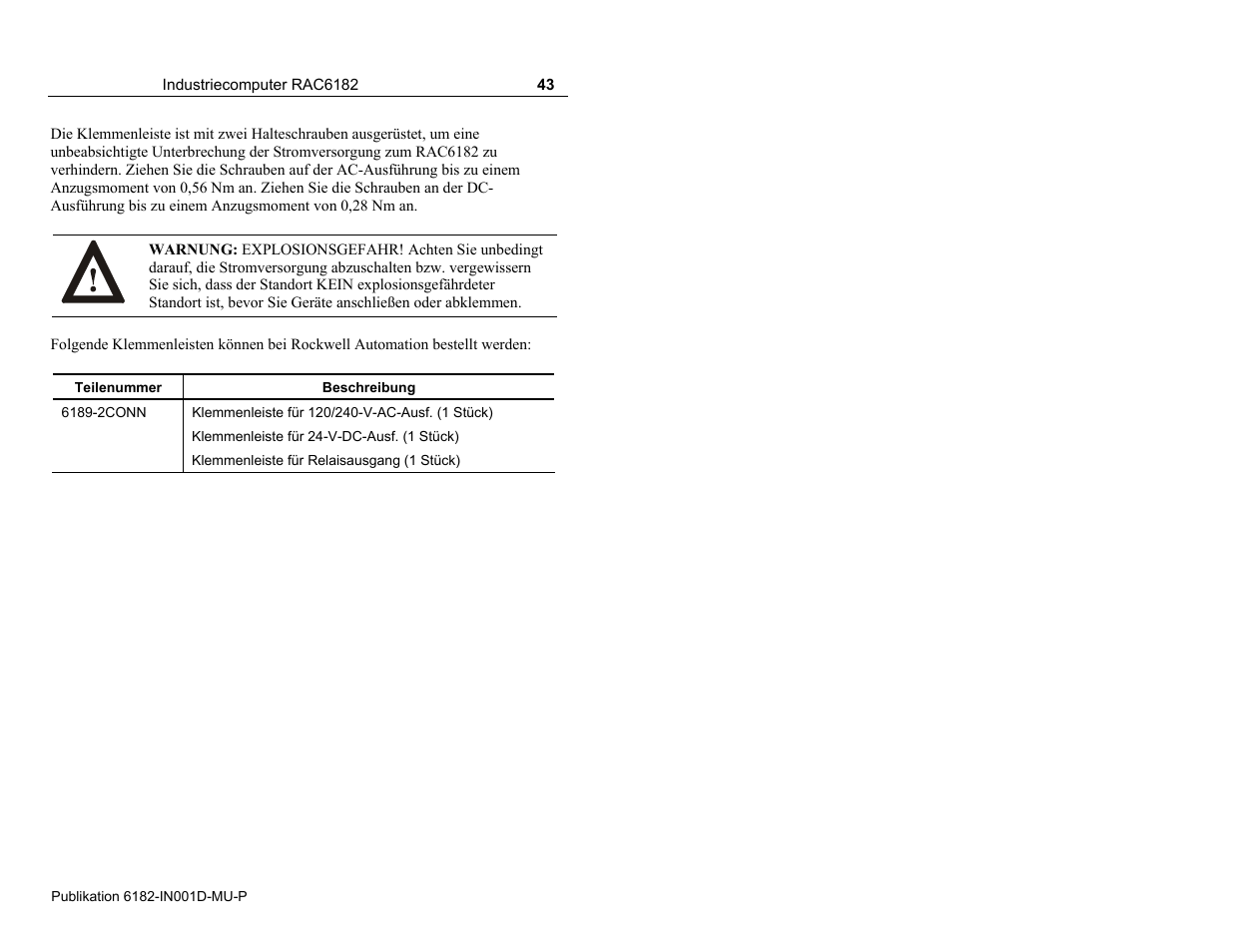 Rockwell Automation 6182 Industrial Computer Installation Instructions User Manual | Page 43 / 92