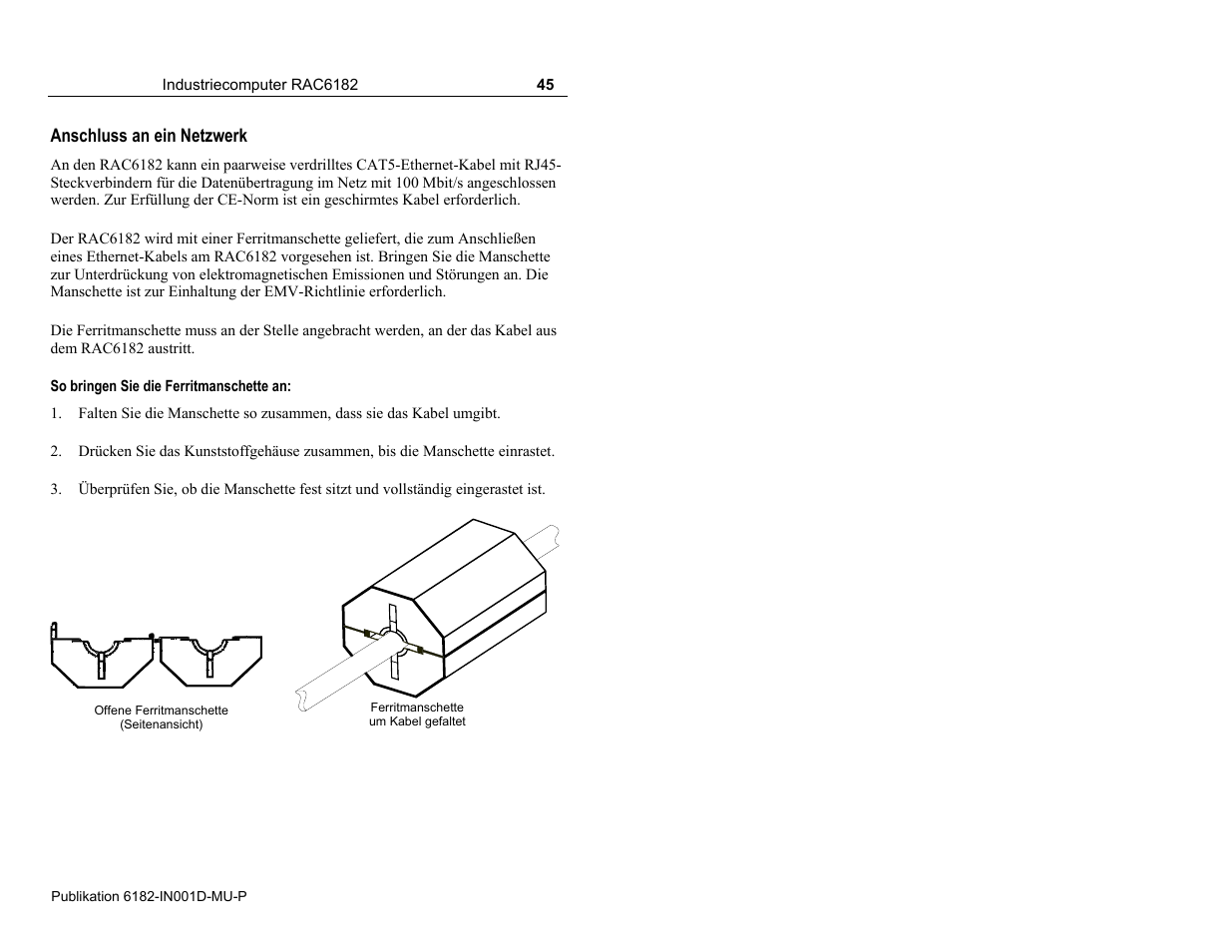 Anschluss an ein netzwerk | Rockwell Automation 6182 Industrial Computer Installation Instructions User Manual | Page 45 / 92