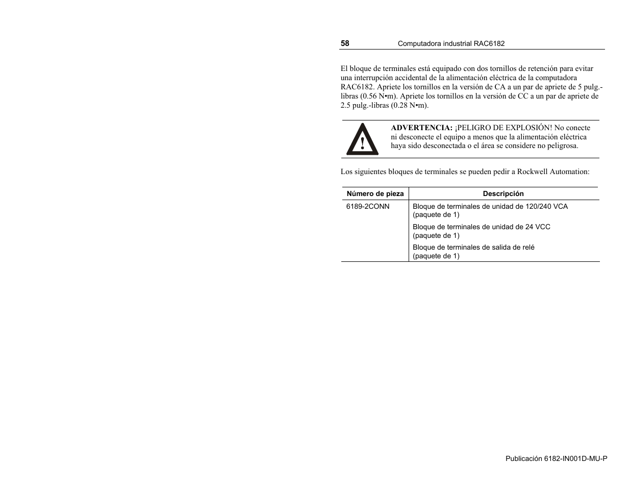 Rockwell Automation 6182 Industrial Computer Installation Instructions User Manual | Page 58 / 92