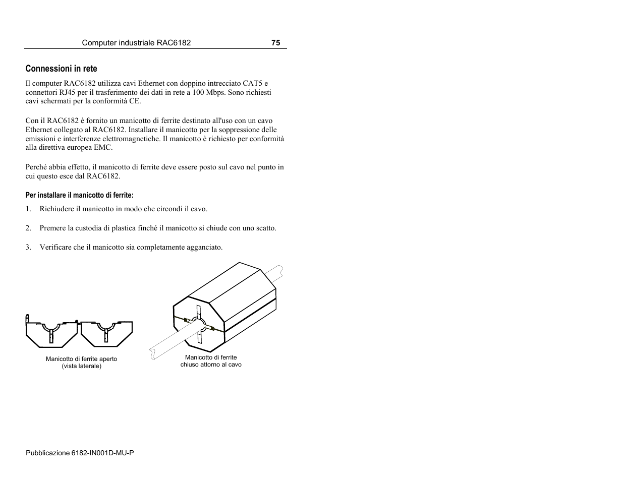 Connessioni in rete | Rockwell Automation 6182 Industrial Computer Installation Instructions User Manual | Page 75 / 92