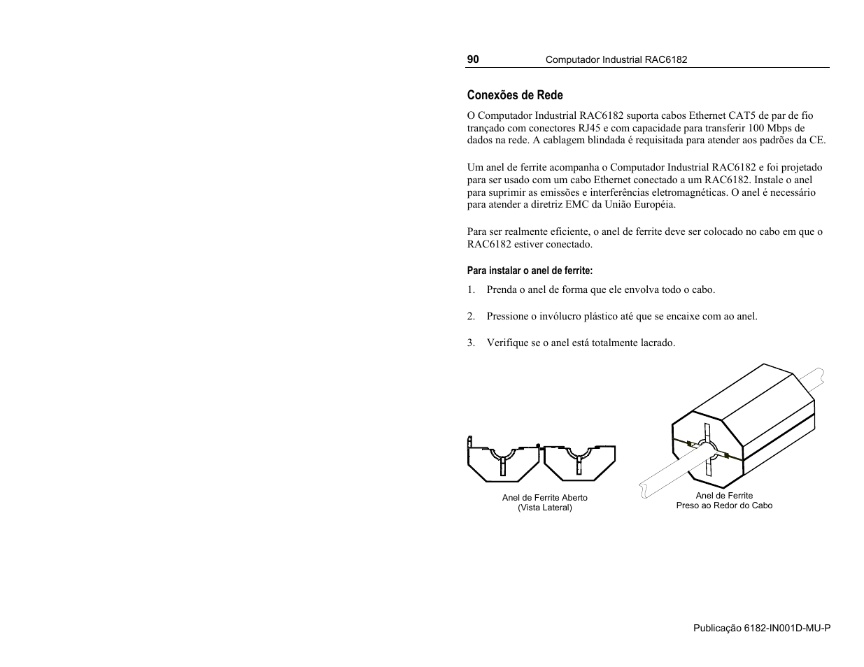 Conexões de rede | Rockwell Automation 6182 Industrial Computer Installation Instructions User Manual | Page 90 / 92