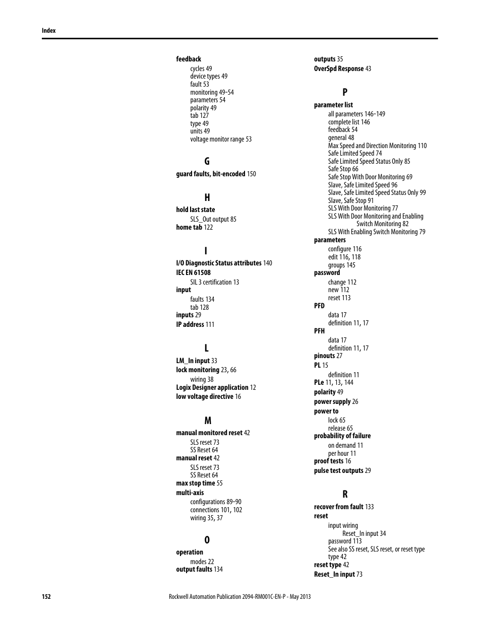 Rockwell Automation 2094-EN02D-M01-S1 Kinetix 6200 and Kinetix 6500 Safe Speed Monitoring Safety Reference Manual User Manual | Page 152 / 156