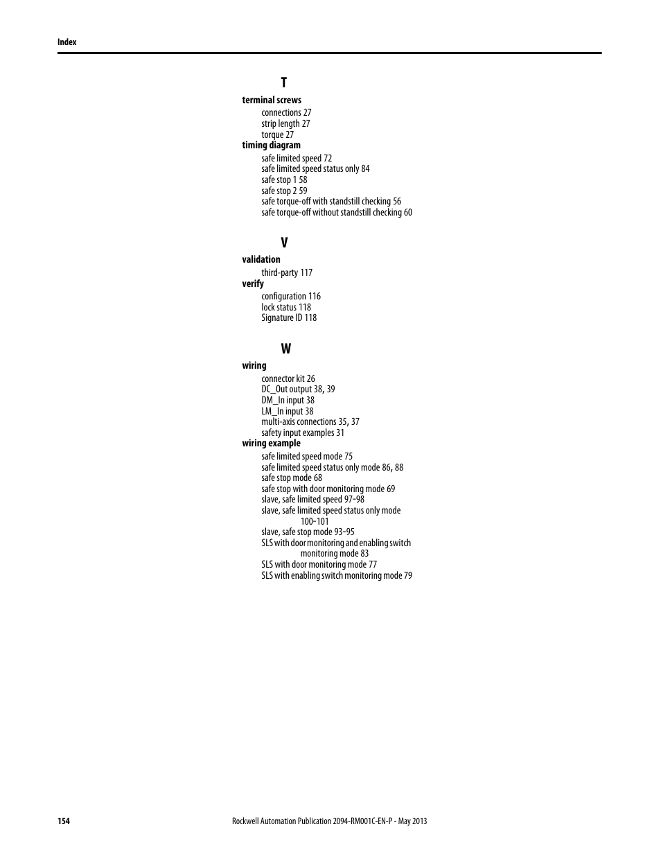 Rockwell Automation 2094-EN02D-M01-S1 Kinetix 6200 and Kinetix 6500 Safe Speed Monitoring Safety Reference Manual User Manual | Page 154 / 156