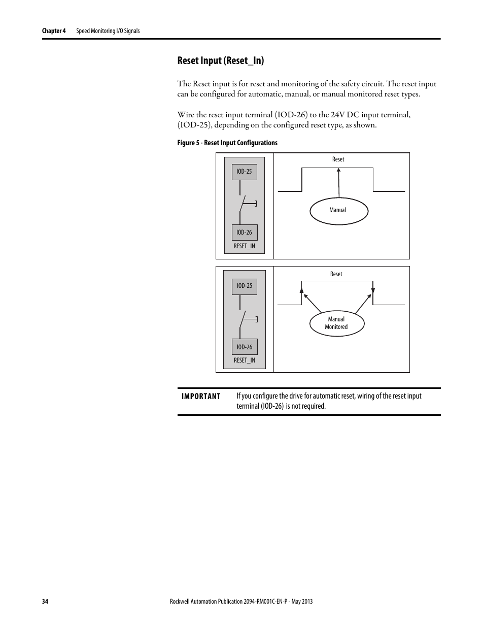 Reset input (reset_in) | Rockwell Automation 2094-EN02D-M01-S1 Kinetix 6200 and Kinetix 6500 Safe Speed Monitoring Safety Reference Manual User Manual | Page 34 / 156