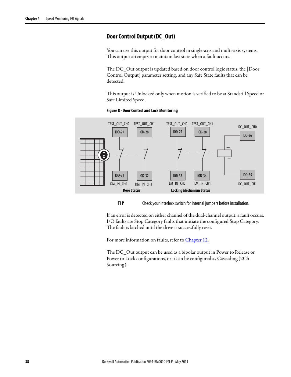 Door control output (dc_out) | Rockwell Automation 2094-EN02D-M01-S1 Kinetix 6200 and Kinetix 6500 Safe Speed Monitoring Safety Reference Manual User Manual | Page 38 / 156