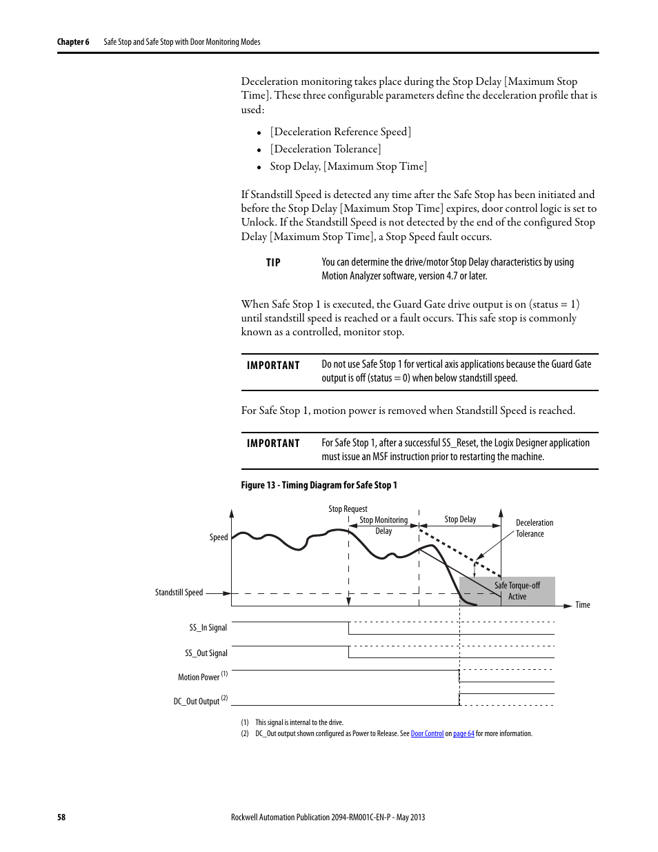 Rockwell Automation 2094-EN02D-M01-S1 Kinetix 6200 and Kinetix 6500 Safe Speed Monitoring Safety Reference Manual User Manual | Page 58 / 156