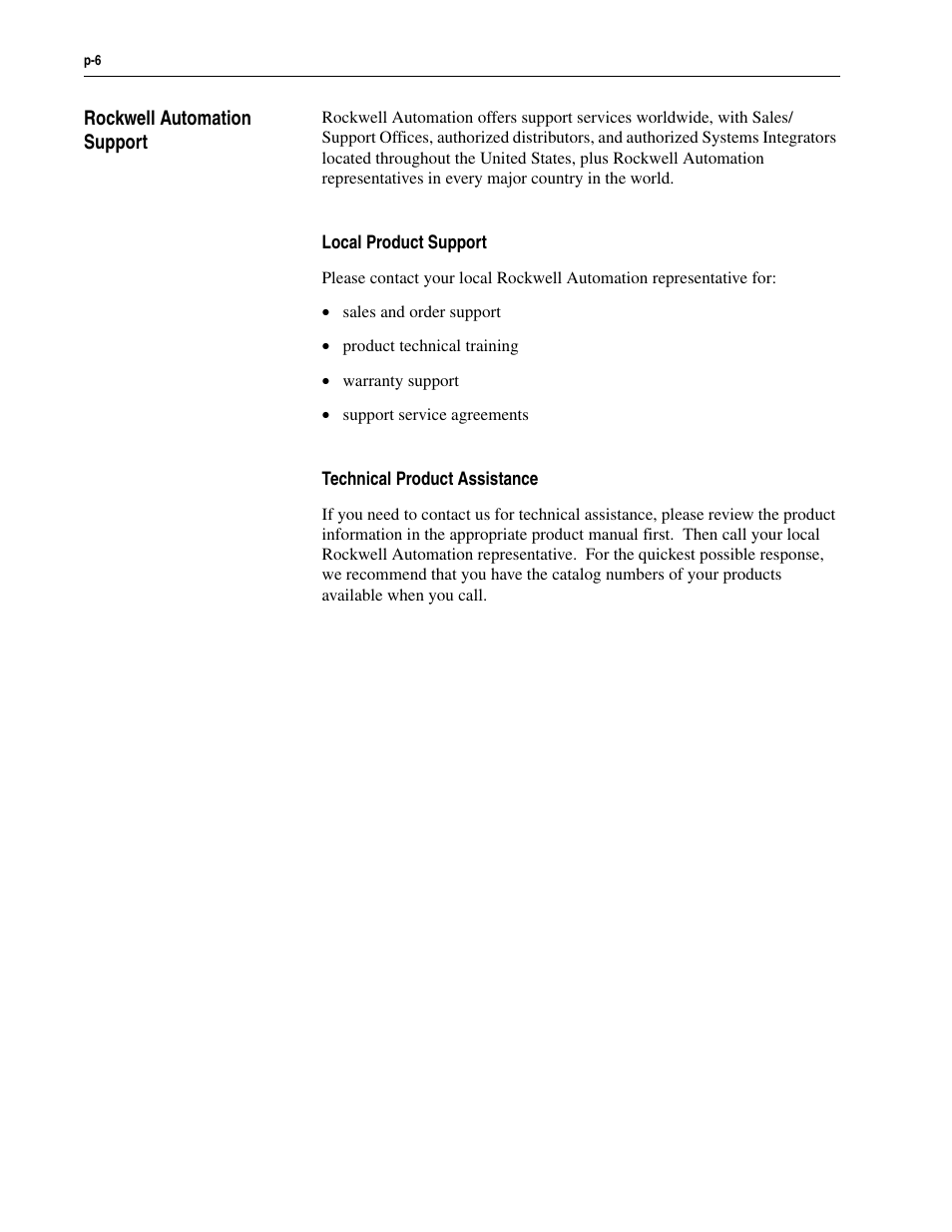 Rockwell automation support | Rockwell Automation 2300 Family of Drive Systems Hardware User Manual | Page 12 / 68