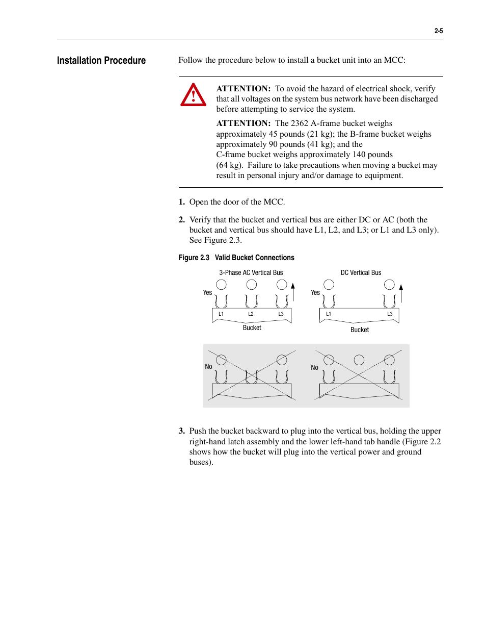 Installation procedure, Installation procedure -5 | Rockwell Automation 2300 Family of Drive Systems Hardware User Manual | Page 31 / 68