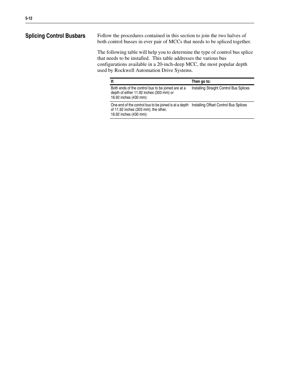 Splicing control busbars, Splicing control busbars -12 | Rockwell Automation 2300 Family of Drive Systems Hardware User Manual | Page 52 / 68