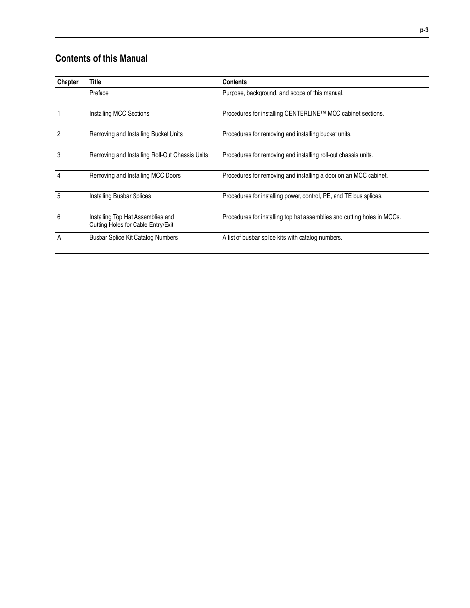 Contents of this manual | Rockwell Automation 2300 Family of Drive Systems Hardware User Manual | Page 9 / 68