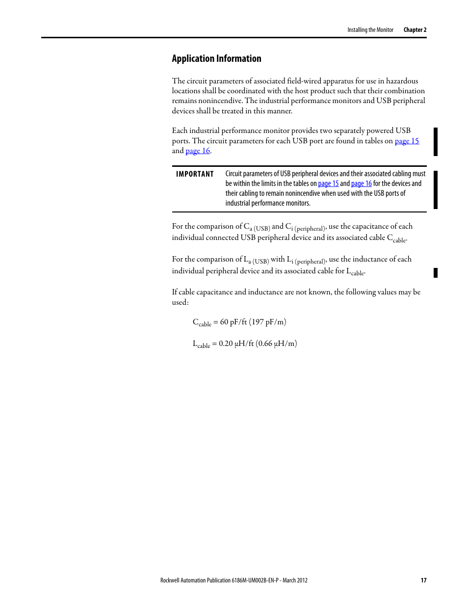 Application information | Rockwell Automation 6186M-xxxx Industrial Performance Monitors User Manual User Manual | Page 17 / 64