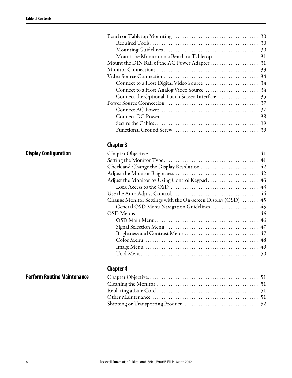 Rockwell Automation 6186M-xxxx Industrial Performance Monitors User Manual User Manual | Page 6 / 64