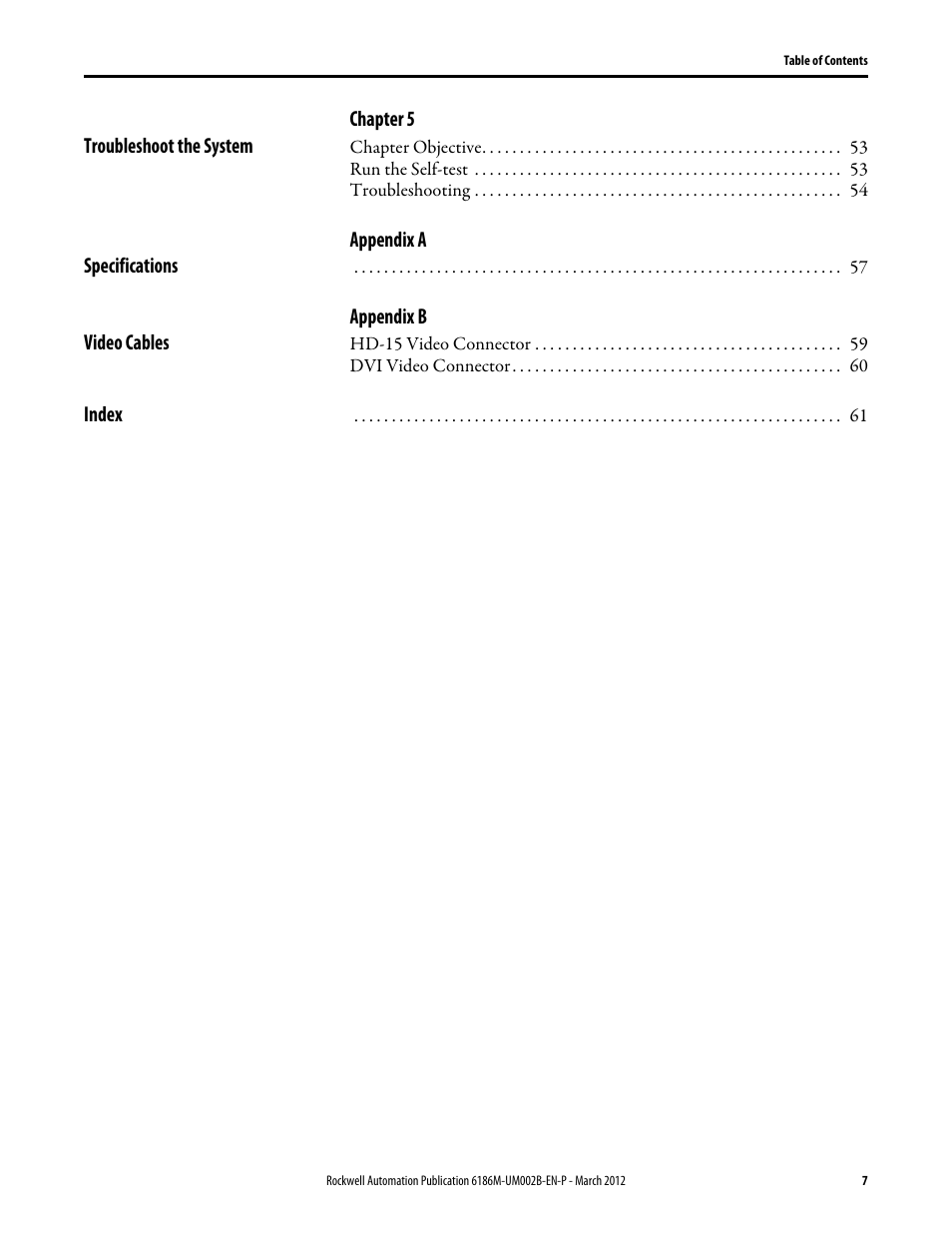 Rockwell Automation 6186M-xxxx Industrial Performance Monitors User Manual User Manual | Page 7 / 64