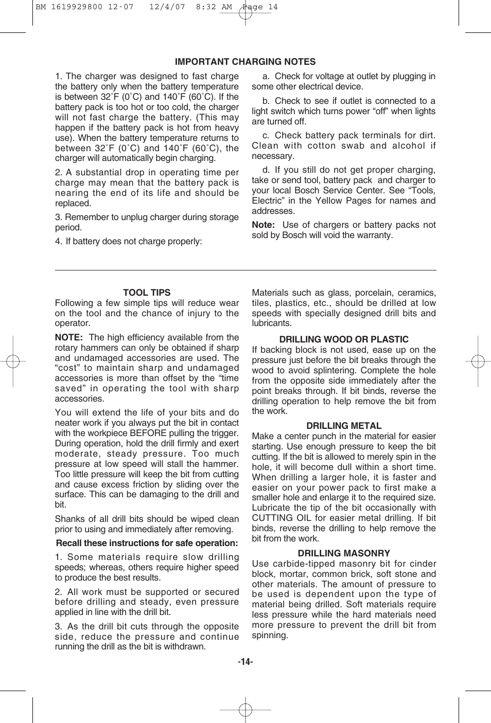 Bosch 11536C User Manual | Page 14 / 44