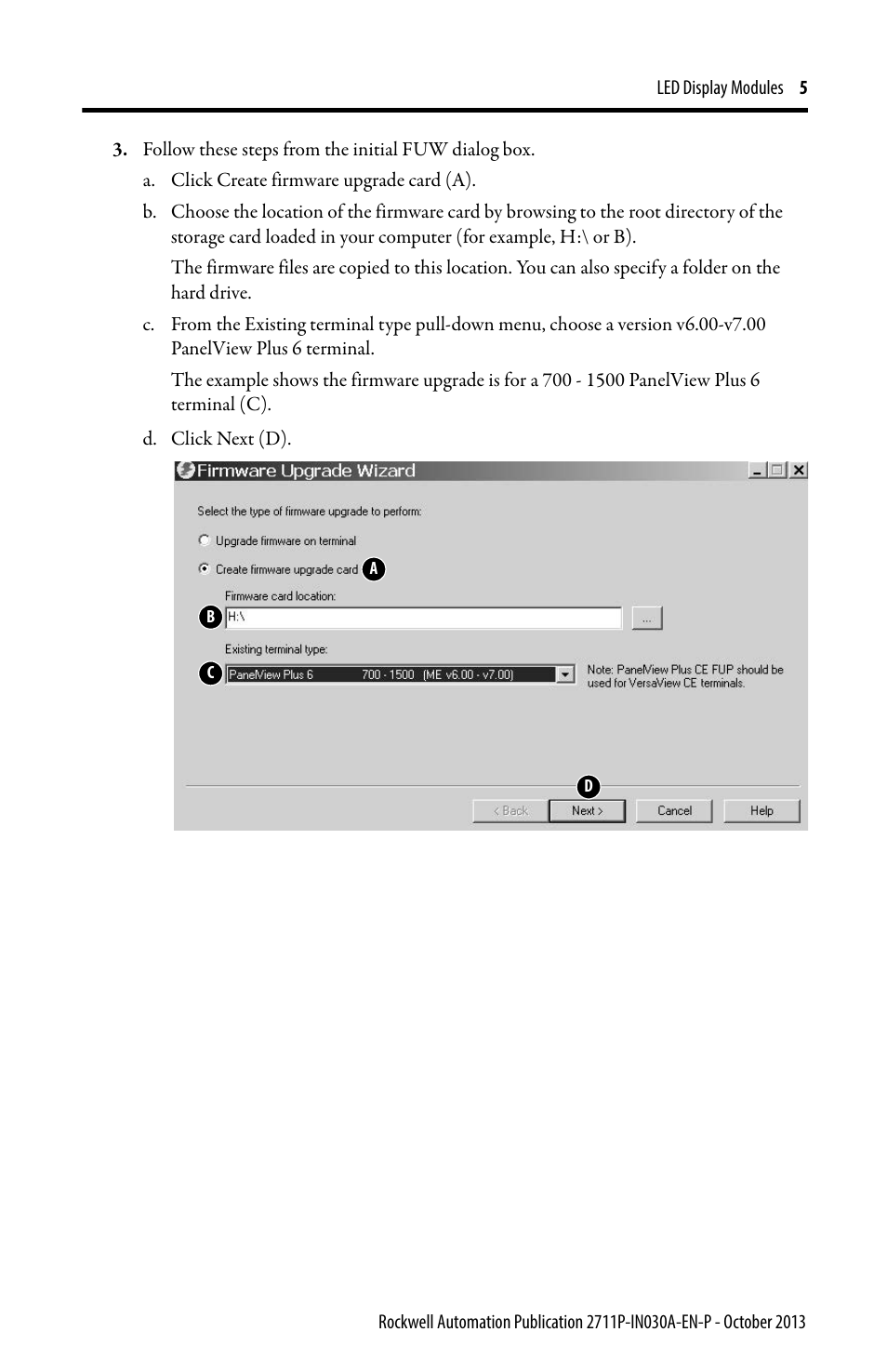 Rockwell Automation 2711P-RDKxxx_RDTxxx_RTBxxx LED Display Modules User Manual | Page 5 / 12
