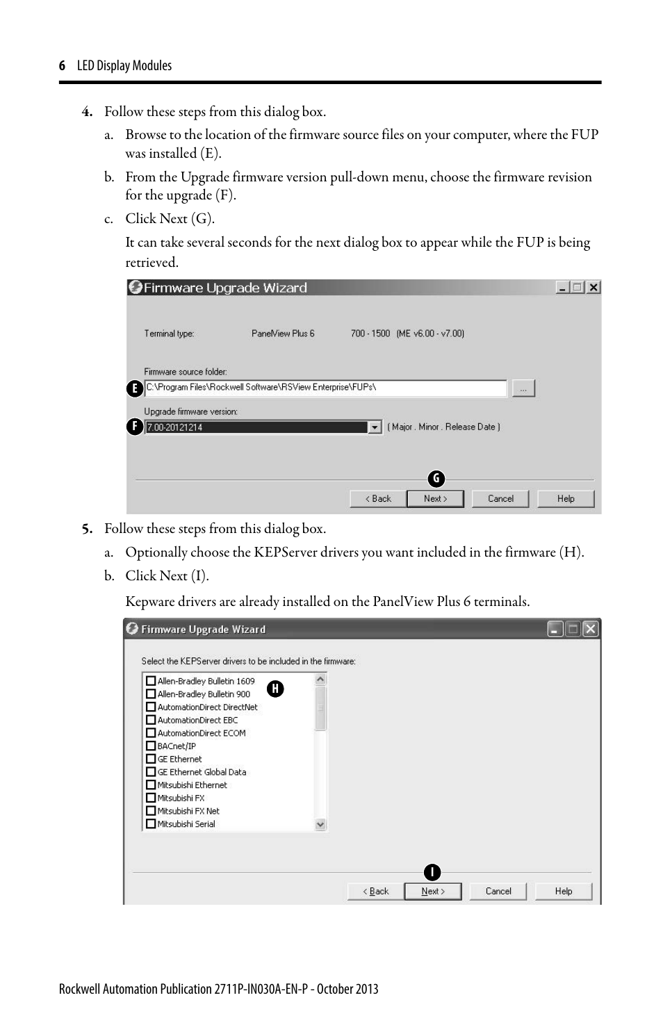 Rockwell Automation 2711P-RDKxxx_RDTxxx_RTBxxx LED Display Modules User Manual | Page 6 / 12