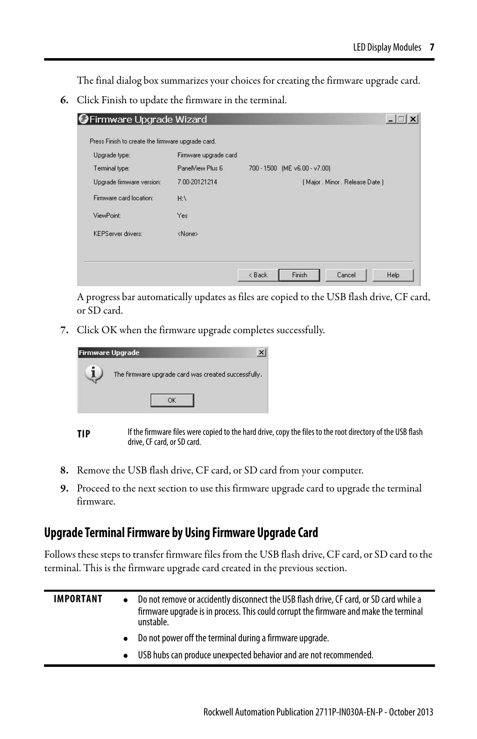 Rockwell Automation 2711P-RDKxxx_RDTxxx_RTBxxx LED Display Modules User Manual | Page 7 / 12
