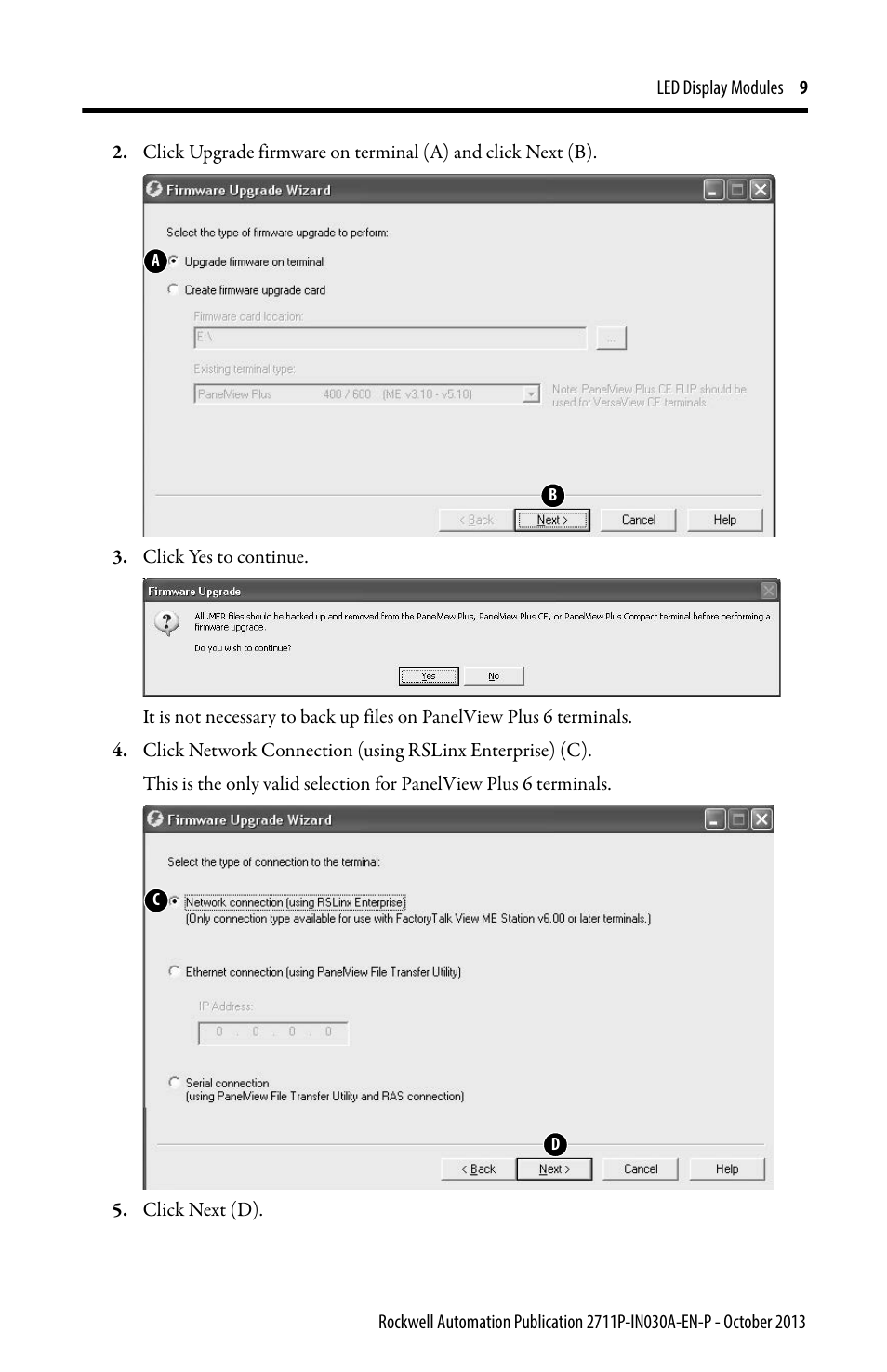 Rockwell Automation 2711P-RDKxxx_RDTxxx_RTBxxx LED Display Modules User Manual | Page 9 / 12