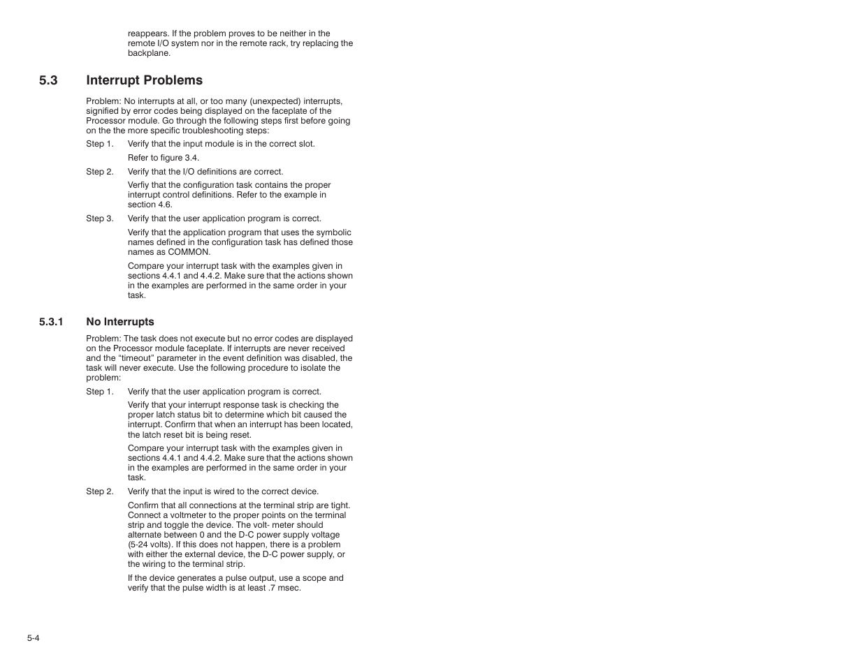 3 interrupt problems | Rockwell Automation 57C419 5V-24V DC Input Module User Manual | Page 28 / 48