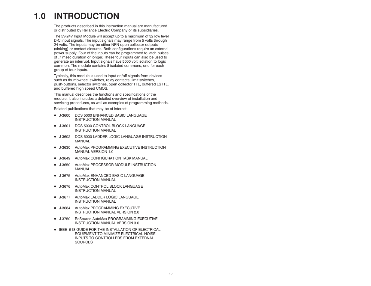 0 introduction | Rockwell Automation 57C419 5V-24V DC Input Module User Manual | Page 7 / 48