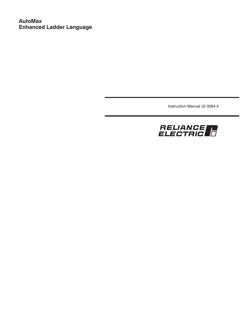 Rockwell Automation AutoMax Enhanced Ladder Language Reference Manual User Manual | 352 pages