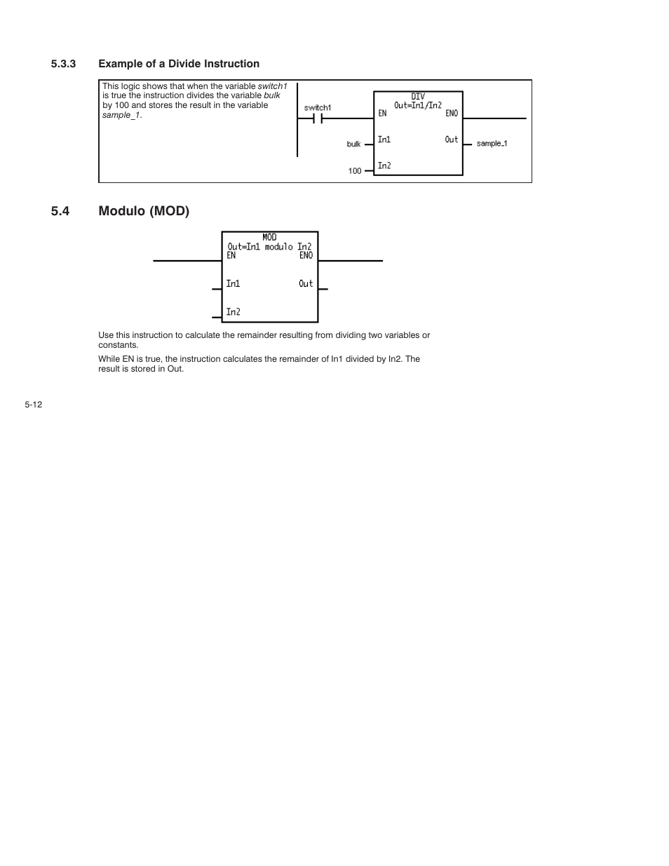 4 modulo (mod) | Rockwell Automation AutoMax Enhanced Ladder Language Reference Manual User Manual | Page 106 / 352