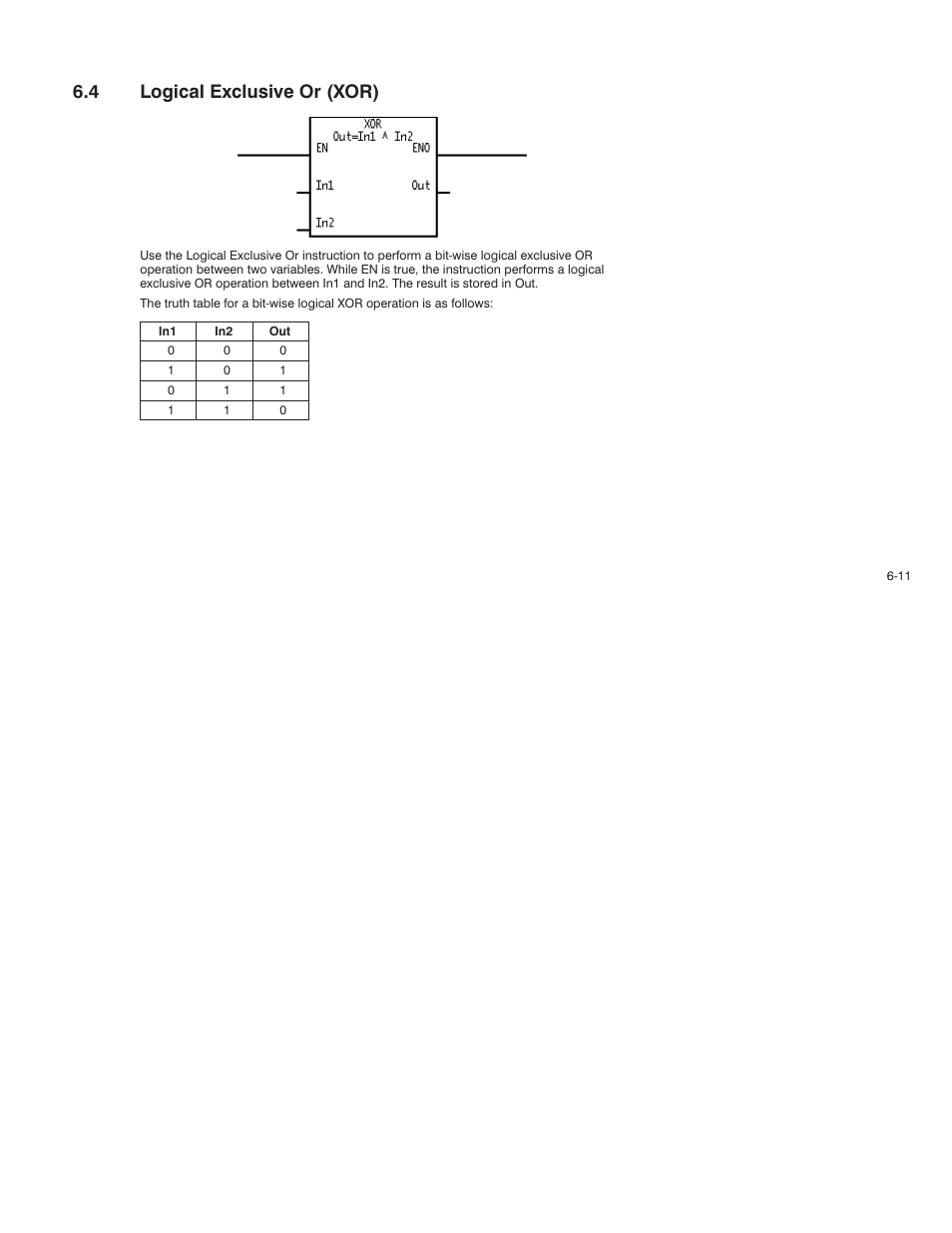 4 logical exclusive or (xor) | Rockwell Automation AutoMax Enhanced Ladder Language Reference Manual User Manual | Page 143 / 352