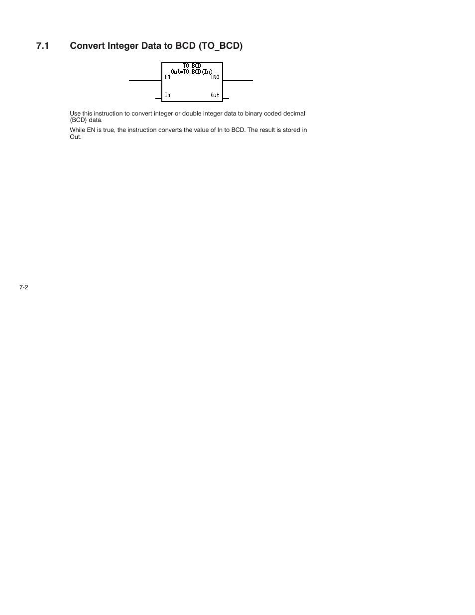 1 convert integer data to bcd (to_bcd) | Rockwell Automation AutoMax Enhanced Ladder Language Reference Manual User Manual | Page 148 / 352