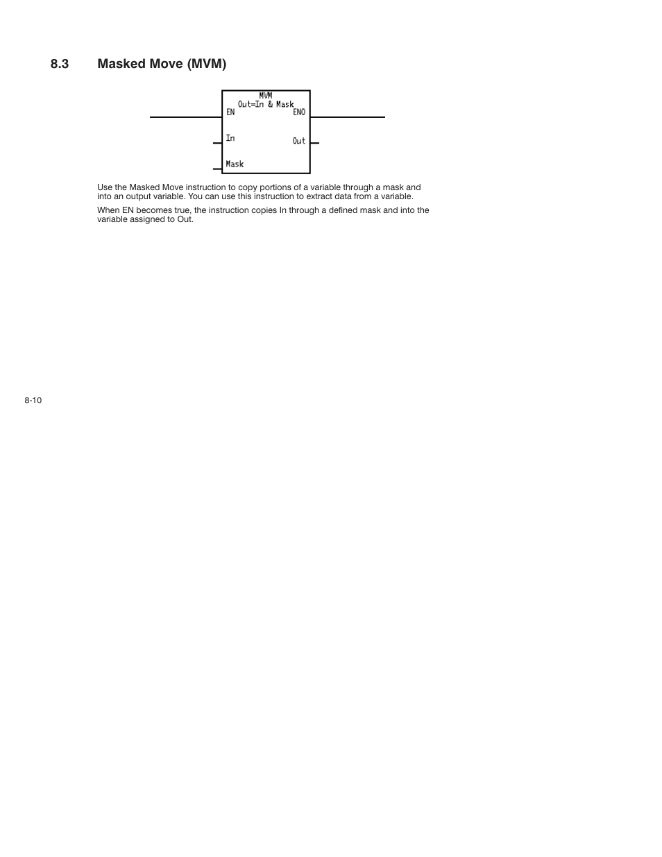 3 masked move (mvm) | Rockwell Automation AutoMax Enhanced Ladder Language Reference Manual User Manual | Page 168 / 352