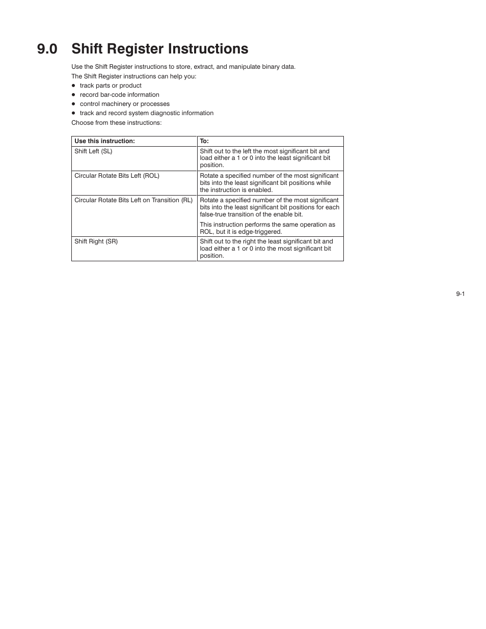 0 - shift register instructions, 0 shift register instructions | Rockwell Automation AutoMax Enhanced Ladder Language Reference Manual User Manual | Page 175 / 352