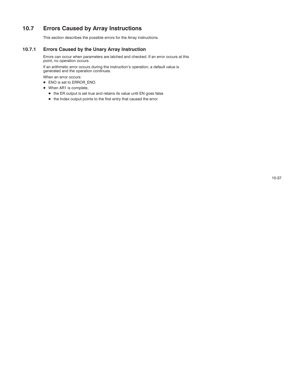 7 errors caused by array instructions | Rockwell Automation AutoMax Enhanced Ladder Language Reference Manual User Manual | Page 239 / 352