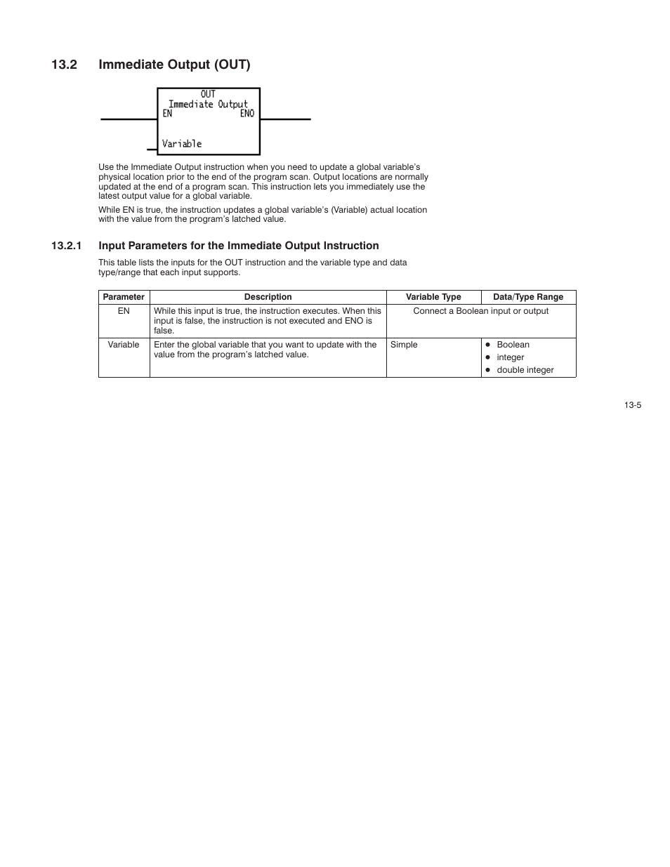 2 immediate output (out) | Rockwell Automation AutoMax Enhanced Ladder Language Reference Manual User Manual | Page 271 / 352