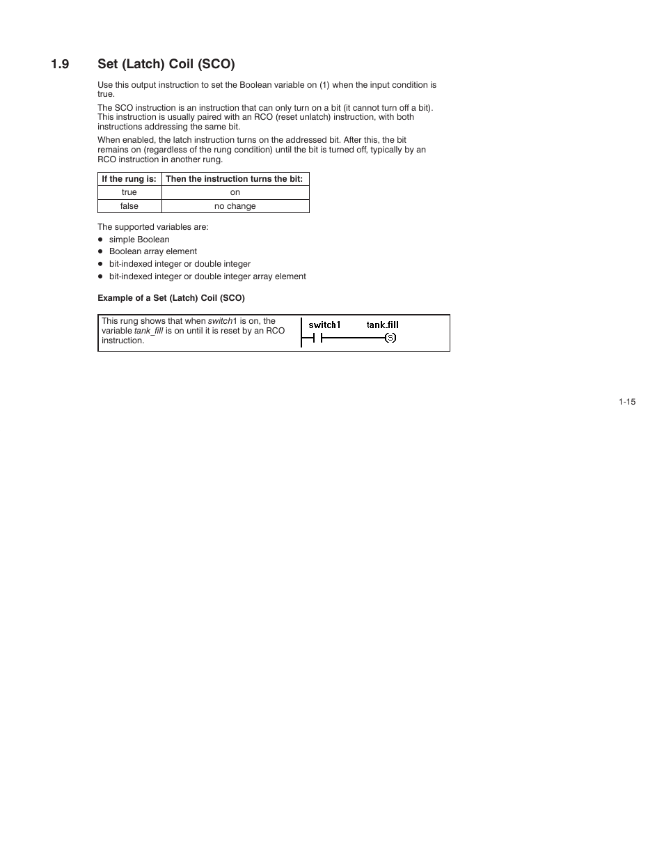 9 set (latch) coil (sco) | Rockwell Automation AutoMax Enhanced Ladder Language Reference Manual User Manual | Page 31 / 352