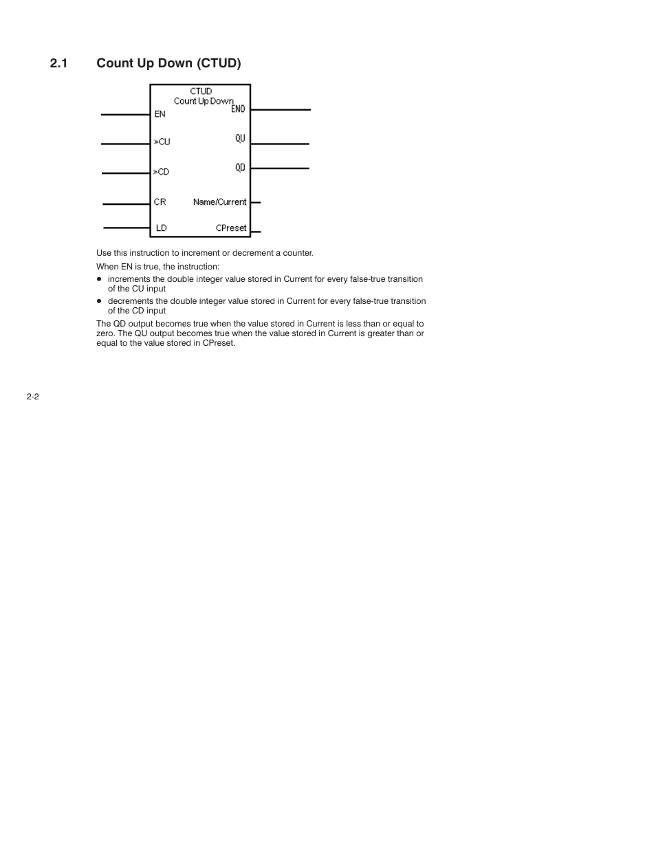 1 count up down (ctud) | Rockwell Automation AutoMax Enhanced Ladder Language Reference Manual User Manual | Page 36 / 352